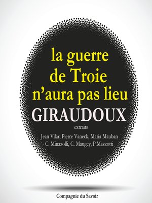 cover image of La Guerre de Troie n'aura pas lieu, de Jean Giraudoux